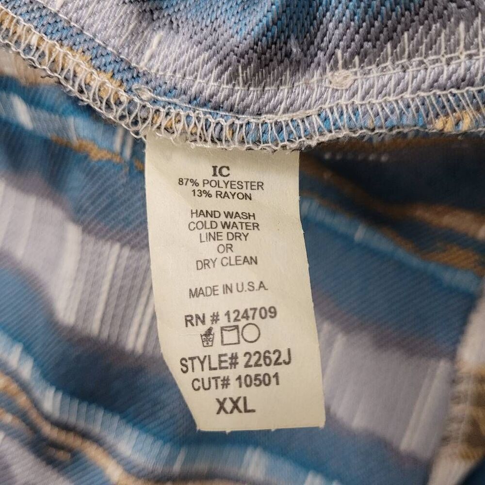 IC by Connie K Open Front Coat Sz XXL‎ Blue Tan Tapestry Neutral Modest Modern - Picture 4 of 8